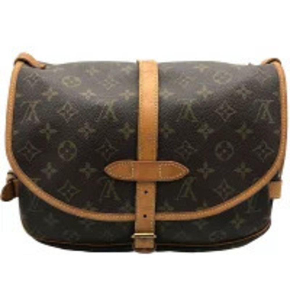 Louis Vuitton Canvas Crossbody Brown Monogram Shoulder Bag Saumur
